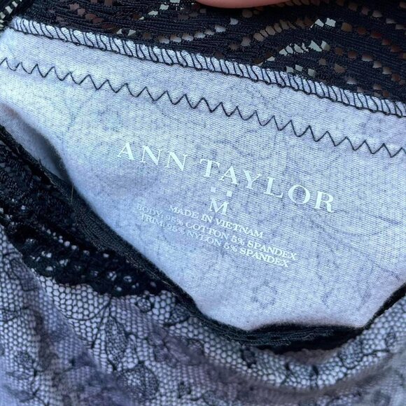 Ann Taylor Lacy Grey Paisley-Print Tank Top - Picture 4 of 7